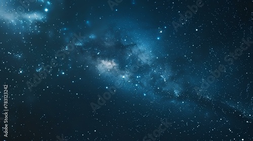 Starry Night Sky with Stars  Clouds  and Galaxy