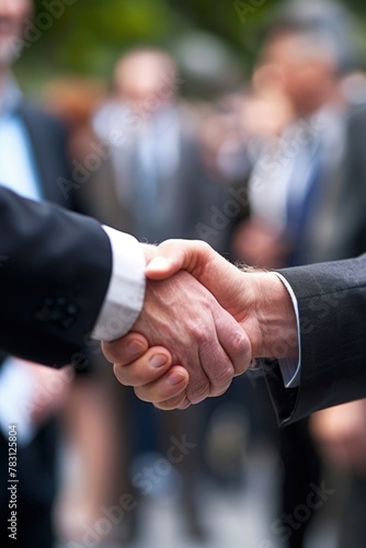 Businesspeople shaking hands, concept of business, agreement, negotiation.