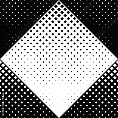 Geometrical seamless square pattern background - black and white abstract vector design from diagonal squares