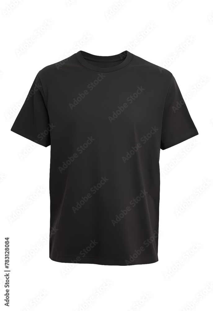 Black T-shirt mockup isolated on transparent background Black T-shirt mockup isolated on transparent background