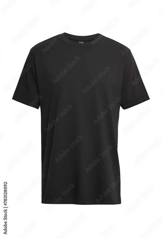 Black T-shirt mockup isolated on transparent background Black T-shirt mockup isolated on transparent background