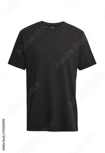 Black T-shirt mockup isolated on transparent background