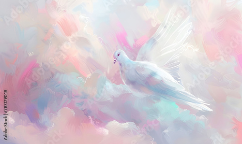 watercolour Painting of Holy Spirit like white dove. Watercolour Holy Spirit Dove Painting