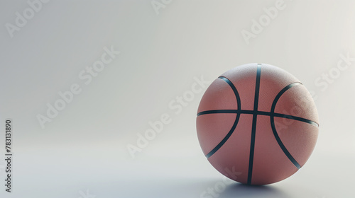 Isolated Basketball on White Background. Generative AI