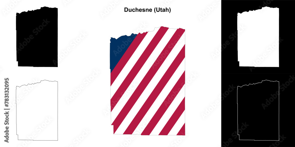 Duchesne County (Utah) outline map set Duchesne County (Utah) outline map set