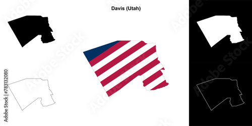 Davis County (Utah) outline map set