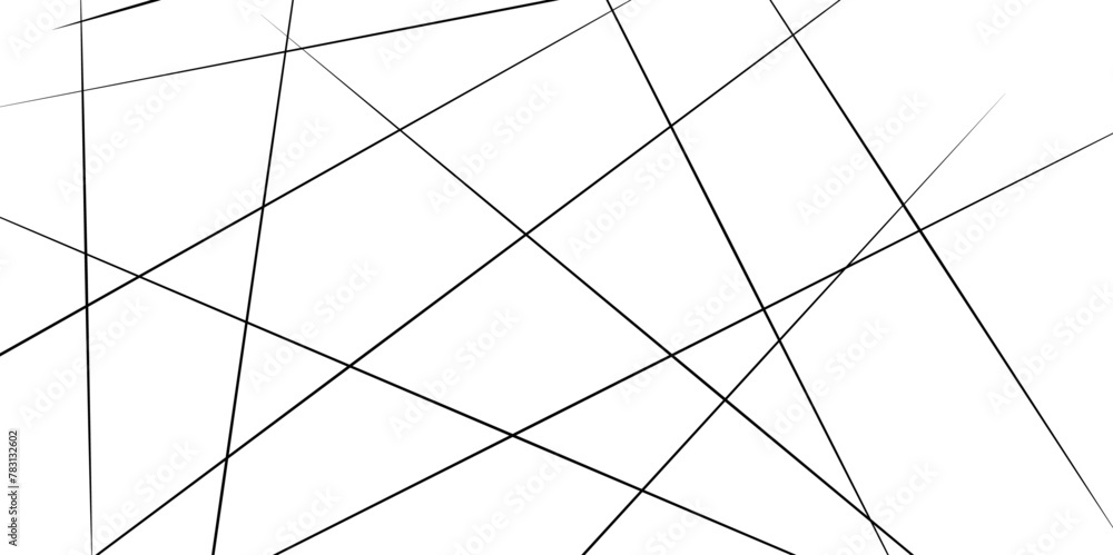 Random chaotic lines. Abstract geometric pattern. Outline monochrome texture. Horizontal template with random lines. Random chaotic lines. Abstract geometric pattern. Outline monochrome texture. Horizontal template with random lines.