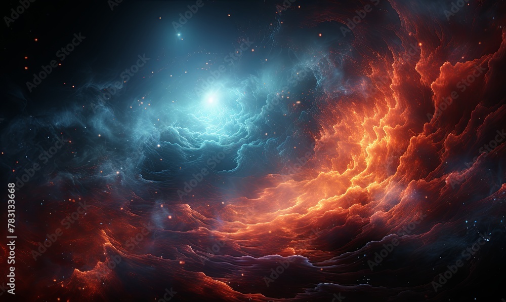 Colorful Space Filled With Clouds and Stars Colorful Space Filled With Clouds and Stars