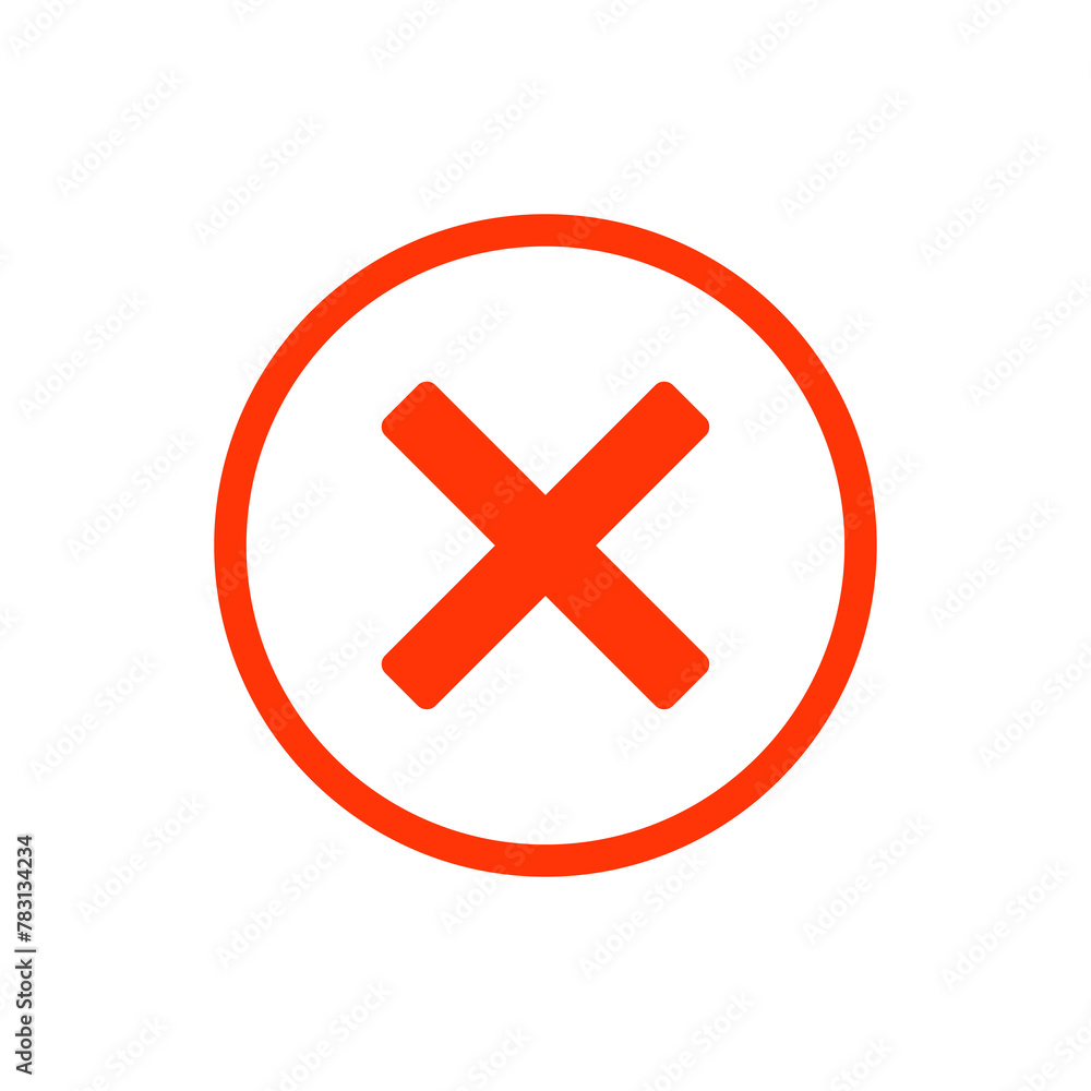 Red cross in circle icon. Red X sign icon in round. No outline symbol PNG Red cross in circle icon. Red X sign icon in round. No outline symbol PNG