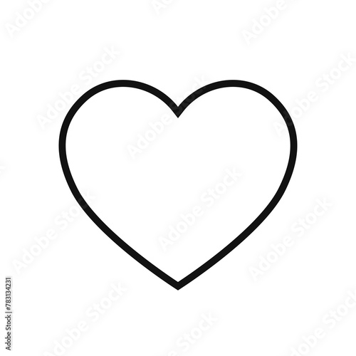 Heart outline vector icon PNG. Love symbol heart in line photo