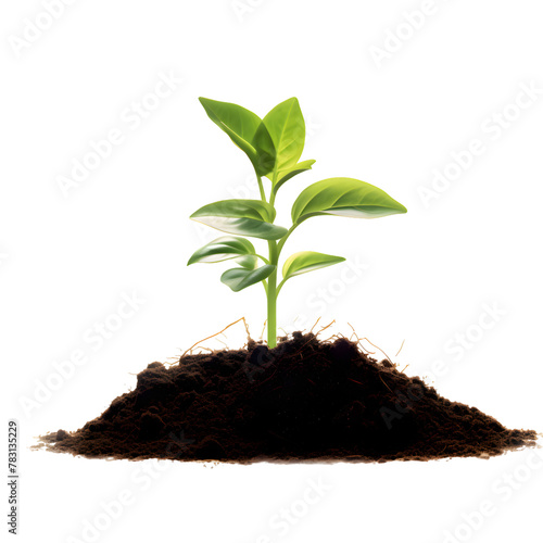 Wallpaper Mural Small Green plant growing from soil isolated on transparent background Torontodigital.ca