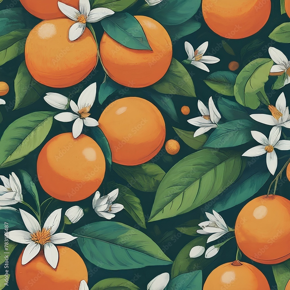 seamless pattern with oranges, background pattern