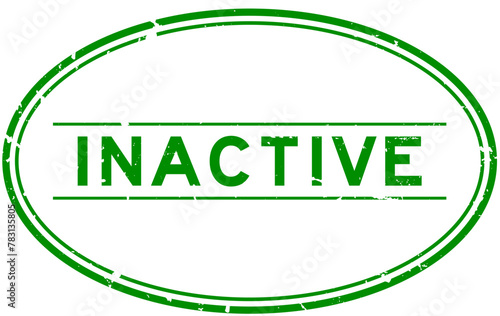Grunge green inactive word oval rubber seal stamp on white background