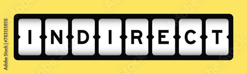 Black color in word indirect on slot banner with yellow color background