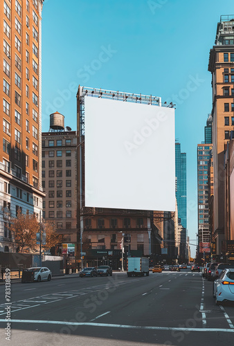advertising billboard white mockup on top of buildings 