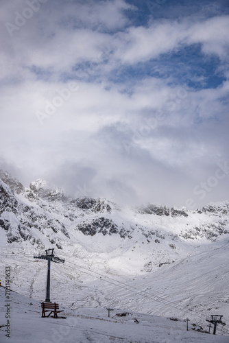 Piz Nair mountain in the snow, near St Moritz, Switzerland © Kathy Huddle 