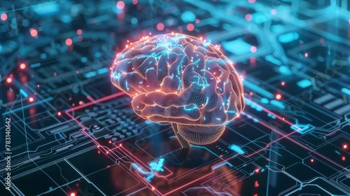Computer Generated Human Brain Illustration