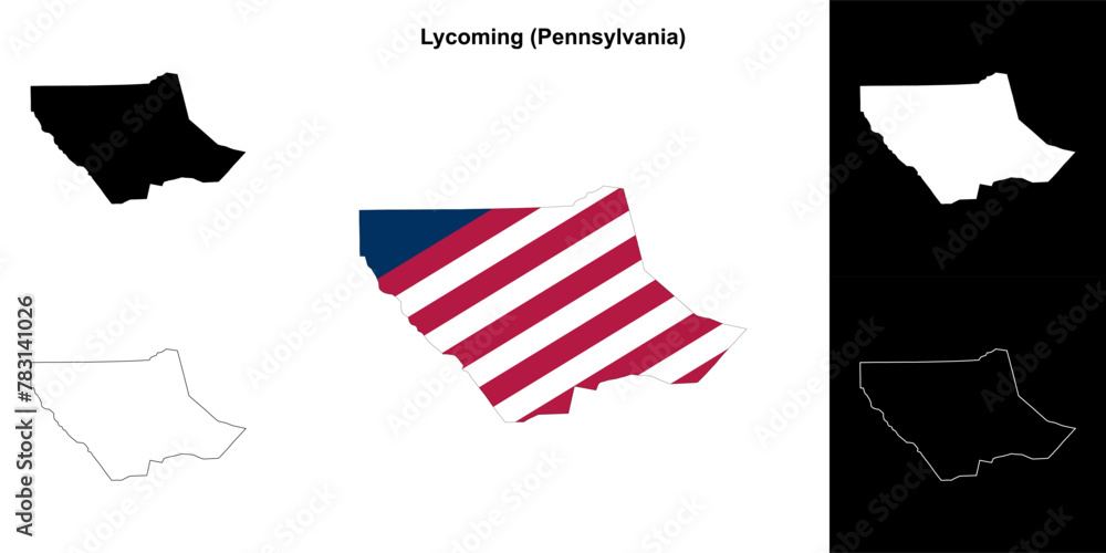 Lycoming County (Pennsylvania) outline map set Lycoming County (Pennsylvania) outline map set