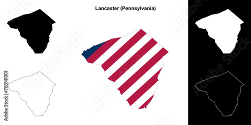 Lancaster County (Pennsylvania) outline map set