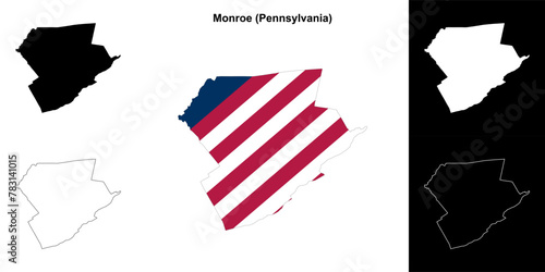 Monroe County (Pennsylvania) outline map set