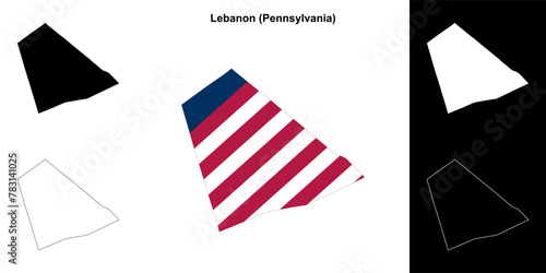 Lebanon County (Pennsylvania) outline map set