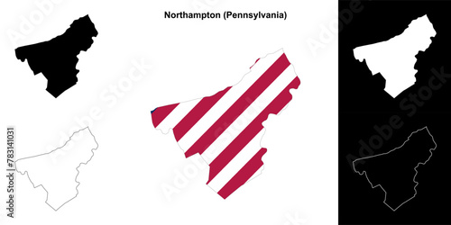 Northampton County (Pennsylvania) outline map set photo