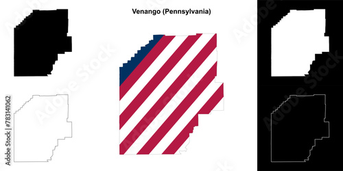 Venango County (Pennsylvania) outline map set photo