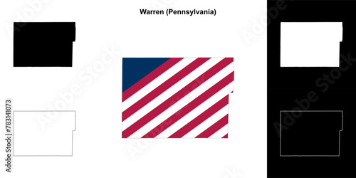 Warren County (Pennsylvania) outline map set photo