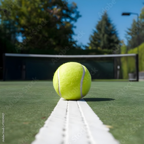 tennis ball on the court © sasa