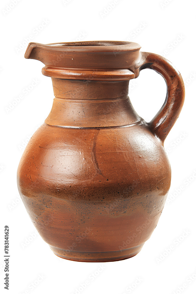 Rustic Earthenware Pitcher - Isolated on White Transparent Background, PNG
