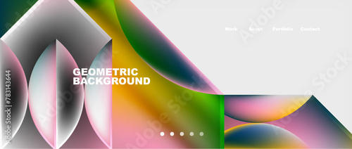 Vibrant geometric background resembling a rainbow with colors