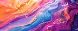 Vibrant purple liquid art with bubbles resembling a geological phenomenon