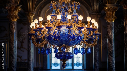 ornate blue and gold design photo