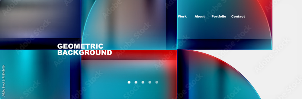 Vibrant mix of electric blue and magenta squares and circles on display device Vibrant mix of electric blue and magenta squares and circles on display device