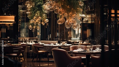 restaurant blurred interior luxury