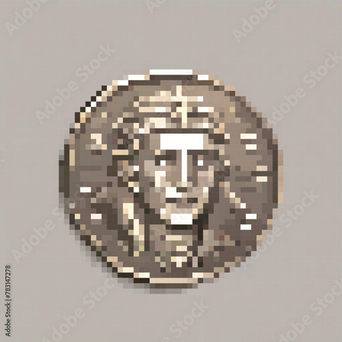 8 Bit Illustration of a Bronse Coin
