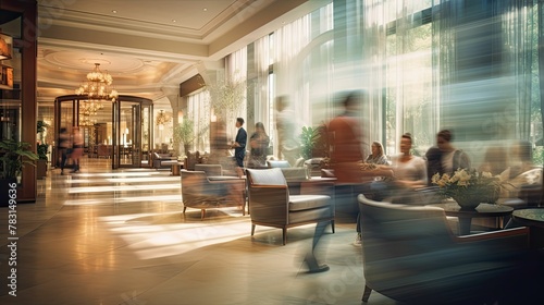 vintage blurred lobby interior