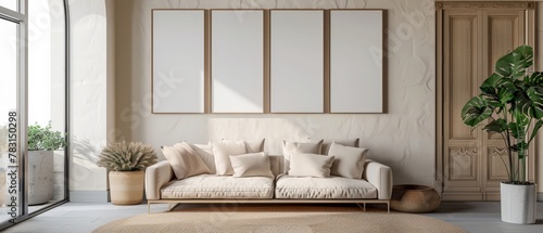 modern living room mock up frame with free place for editing 