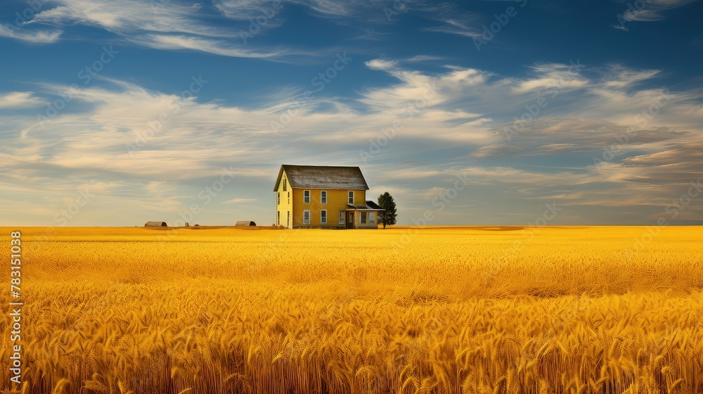 Fototapeta premium cheerful yellow home