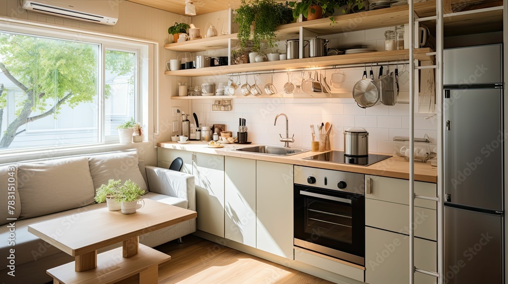 functional tiny home interior