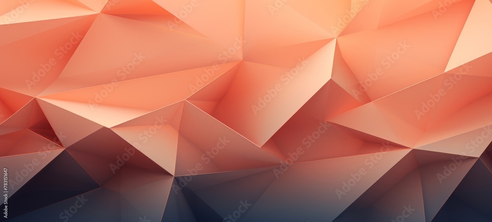Abstract texture apricot peech fuzz background banner panorama long with 3d geometric triangular gradient shapes for website, business, print design template paper pattern illustration Abstract texture apricot peech fuzz background banner panorama long with 3d geometric triangular gradient shapes for website, business, print design template paper pattern illustration