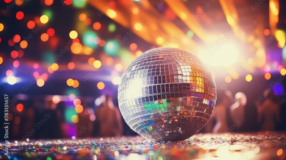 Obraz premium retro silver disco ball