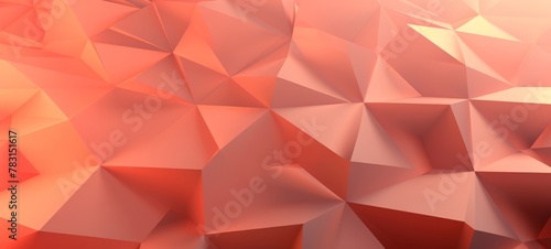 Abstract texture apricot peech fuzz background banner panorama long with 3d geometric triangular gradient shapes for website, business, print design template paper pattern illustration photo