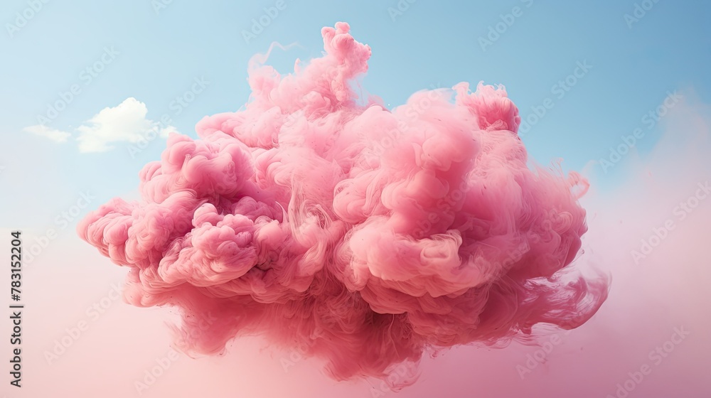 billowing pink smoke
