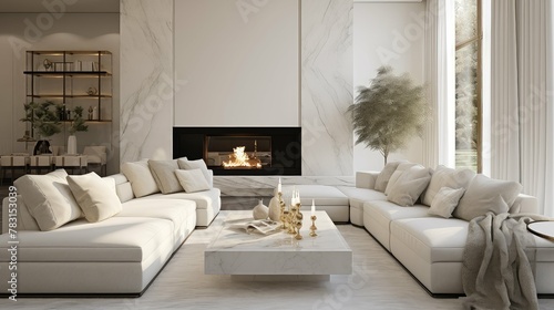 plush modern living room interior