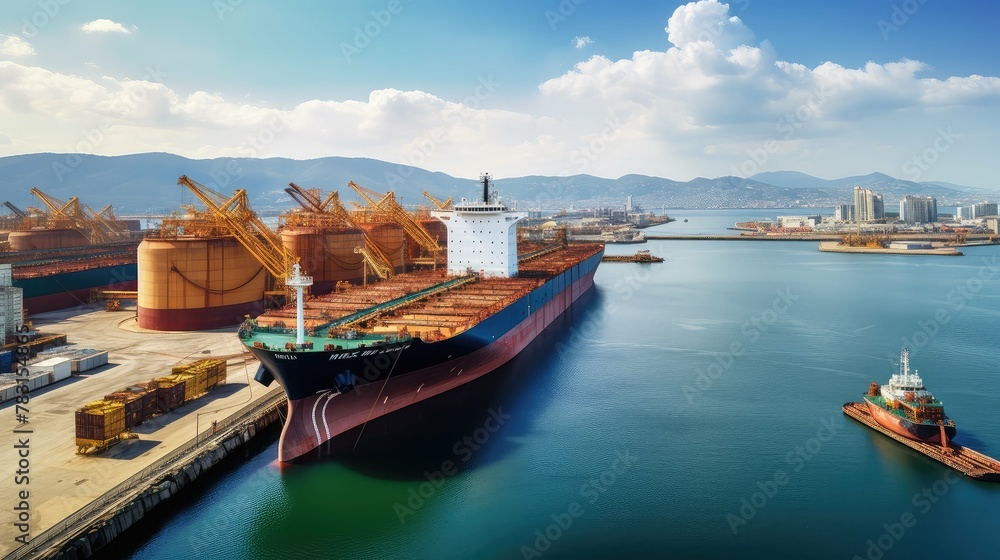 docked oil tanker ship
