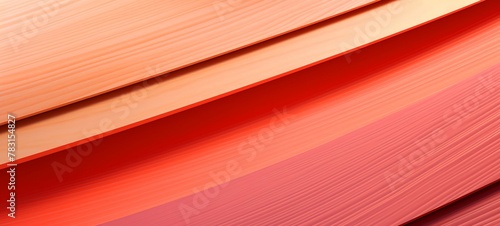 Abstract texture orange red apricot peach fuzz background banner panorama long with 3d geometric waving waves curves gradient shapes for website, business, print design paper pattern illustration