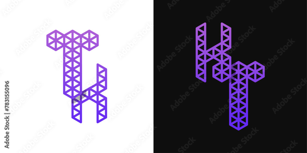 Letters KT and TK Polygon Logo, suitable for business related to polygon with KT or TK initials Letters KT and TK Polygon Logo, suitable for business related to polygon with KT or TK initials