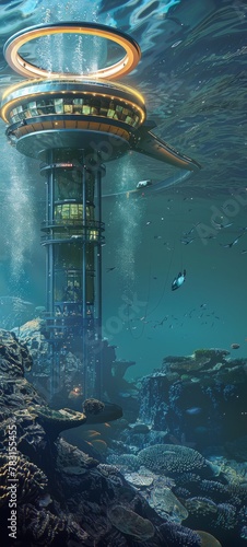An autonomous, self-sustaining underwater colony on Europa, exploring alien marine life beneath the icy surface