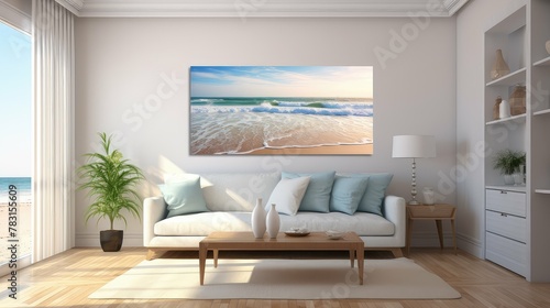 beach blurred interior painting house